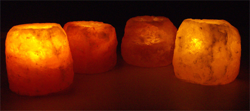 Natural Salt Crystal Candle Holders - Large - Eight Pack 
